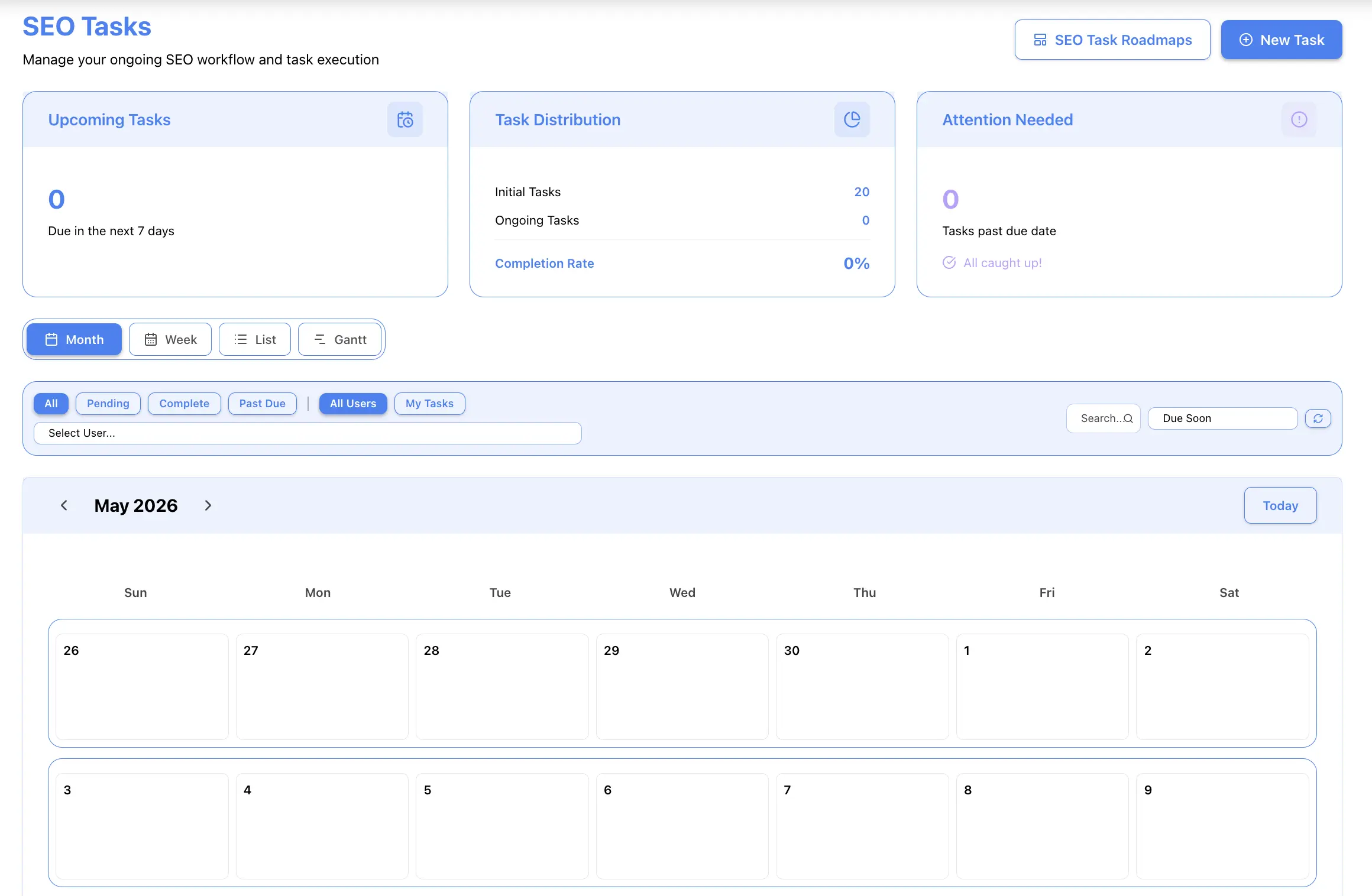 ActionFlow SEO task management